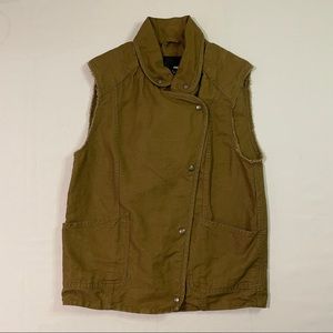 Wilfred Free Military Army Green Oversized Canvas Vest
